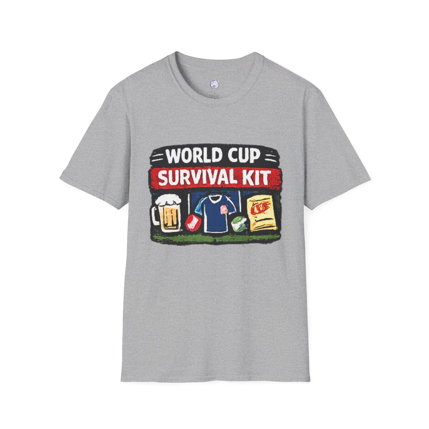 World Cup Survival Kit T-Shirt — Soccer Fan Tee with Beer &amp; Snacks Graphic