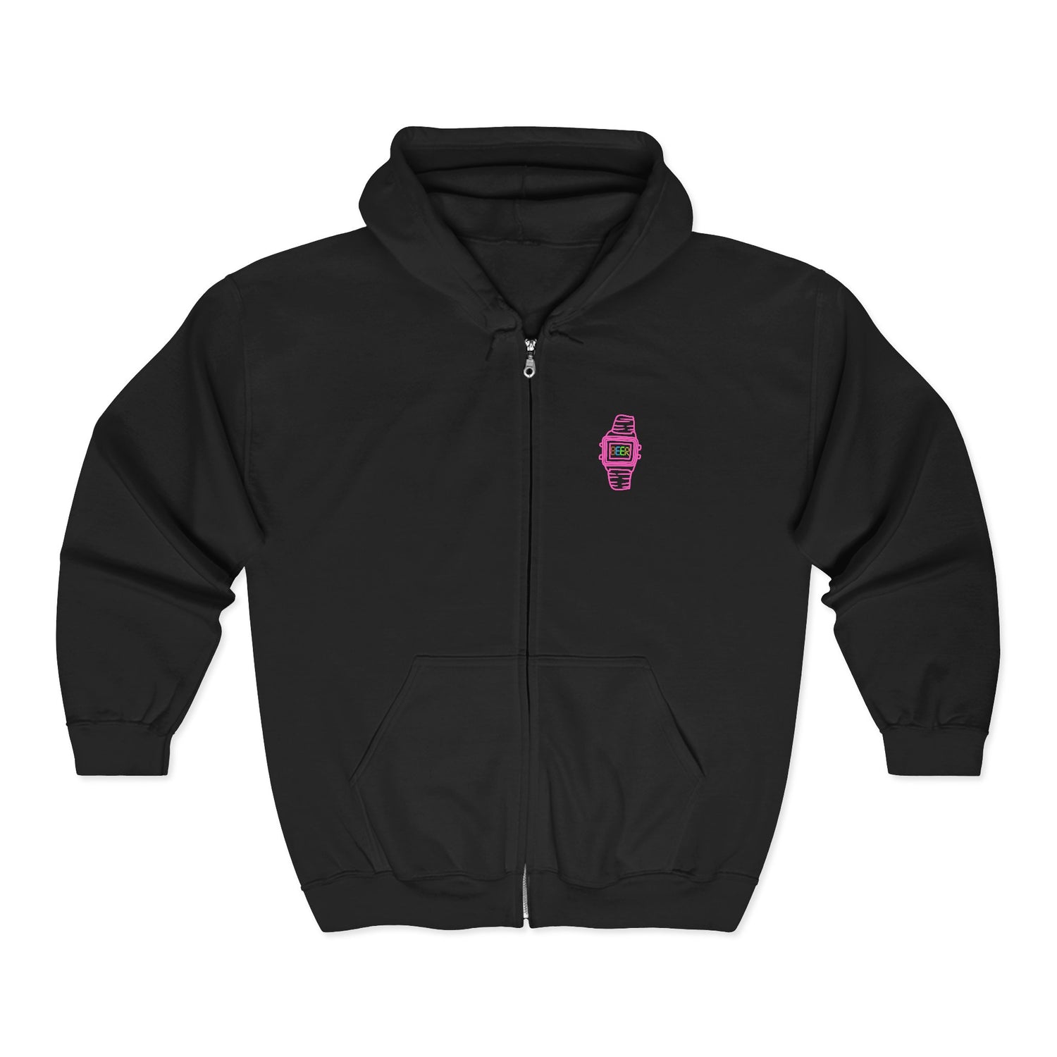 Funny Beer Watch Graphic Zip-Up Hoodie — Party Beer Design
