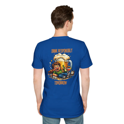 Drink Responsibly Tomorrow T-Shirt — Funny Beer Hangover Graphic Tee
