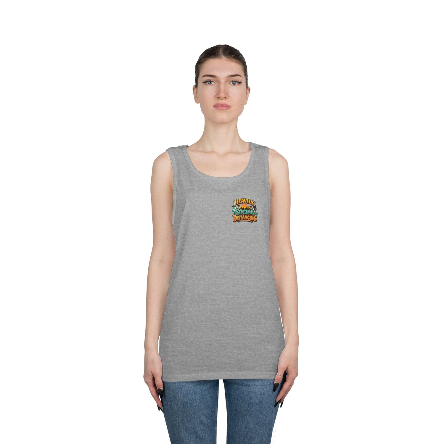 Heavily Socially Distancing Funny Tank Top