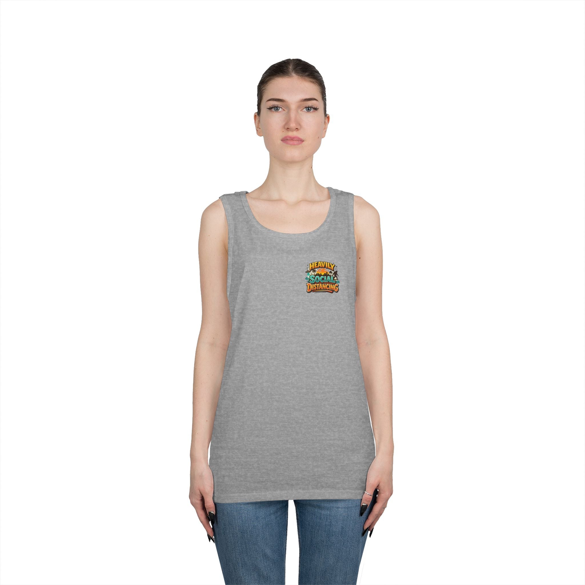 Heavily Socially Distancing Funny Tank Top