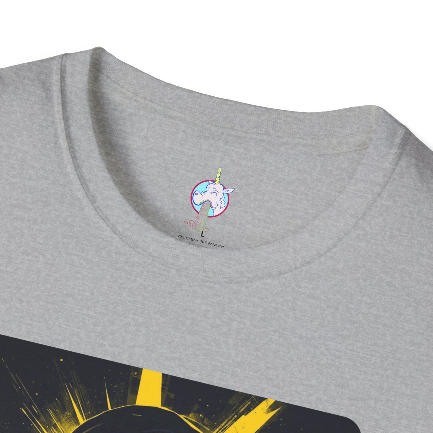 Solar Shades Graphic T-Shirt — Neon Yellow Sun Skull Design