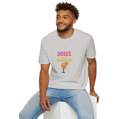 Doses and Mimosas- Party Vibes Unisex T-Shirt