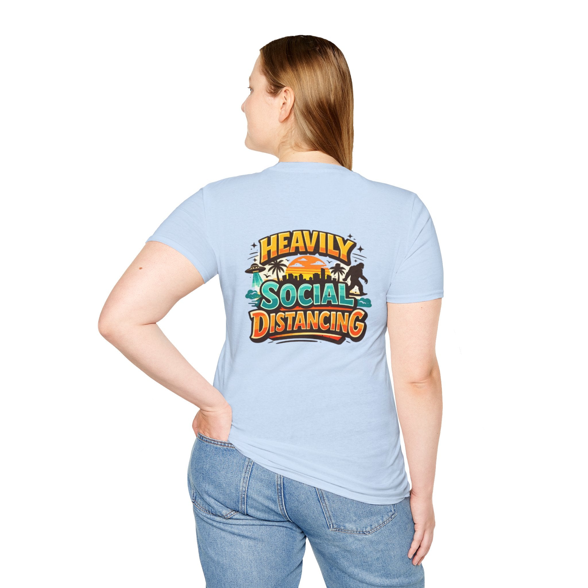 Heavily Socially Distancing Funny T-Shirt