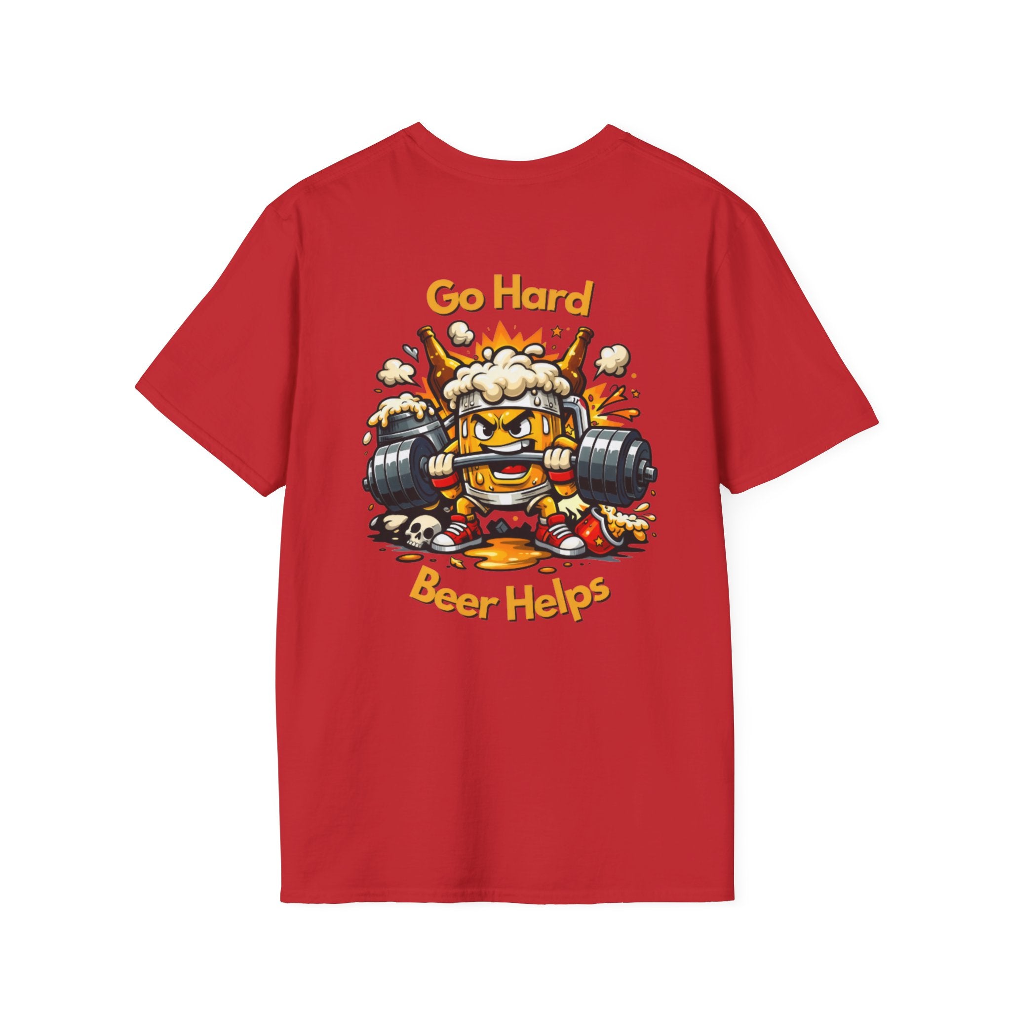 Go Hard Beer Helps T-Shirt — Funny Gym Beer Fitness Graphic Tee
