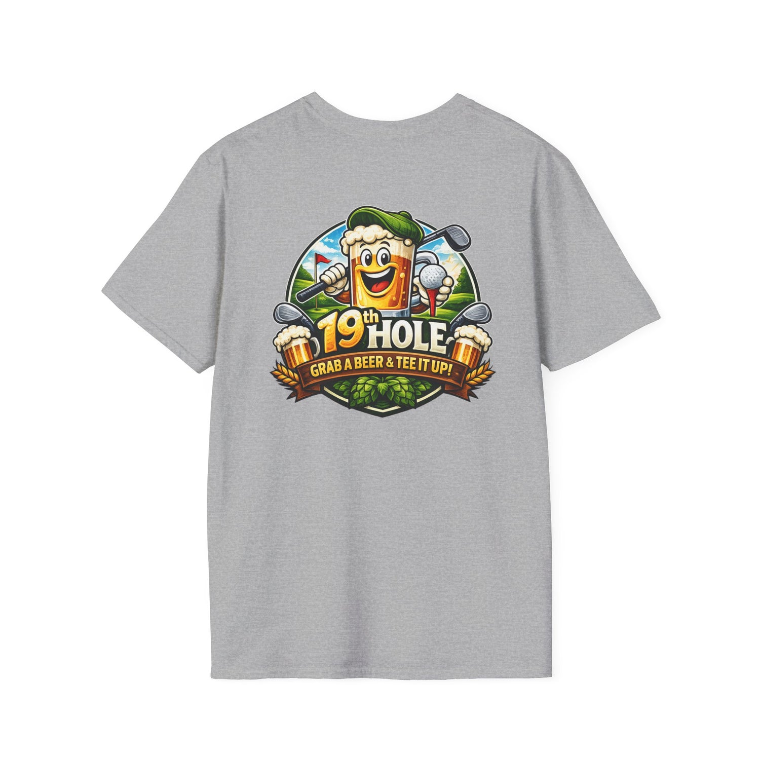19th Hole Golf T-Shirt — "Grab a Beer &amp; Tee It Up" Vintage Golfing Tee