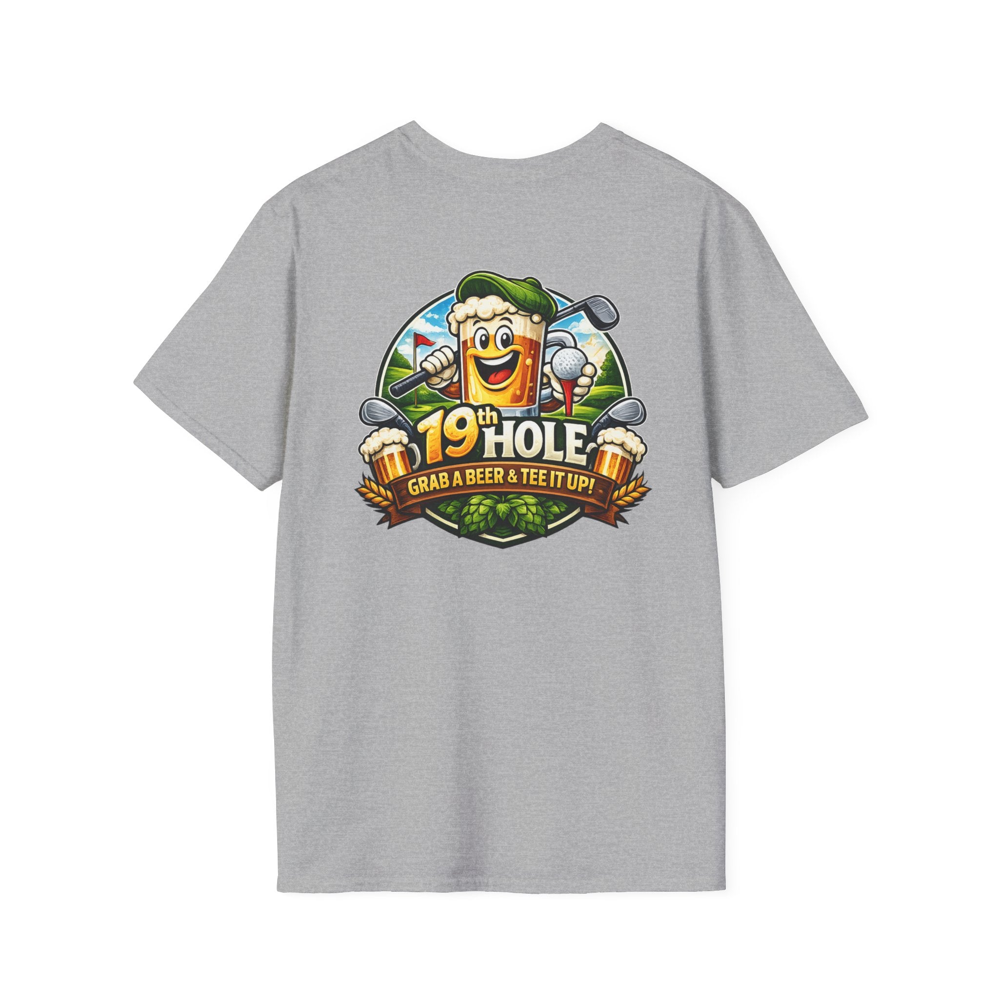 19th Hole Golf T-Shirt — "Grab a Beer &amp; Tee It Up" Vintage Golfing Tee