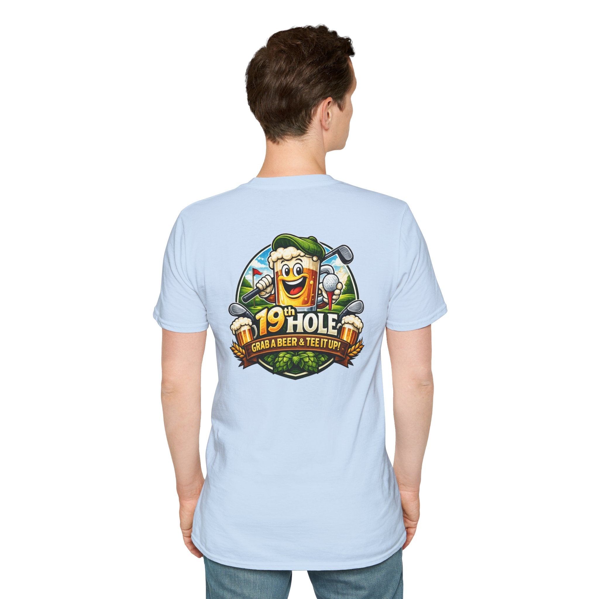 19th Hole Golf T-Shirt — "Grab a Beer &amp; Tee It Up" Vintage Golfing Tee