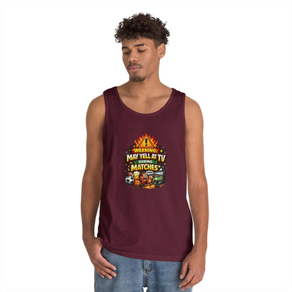 Warning May Yell At TV During Matches Funny Tank Top