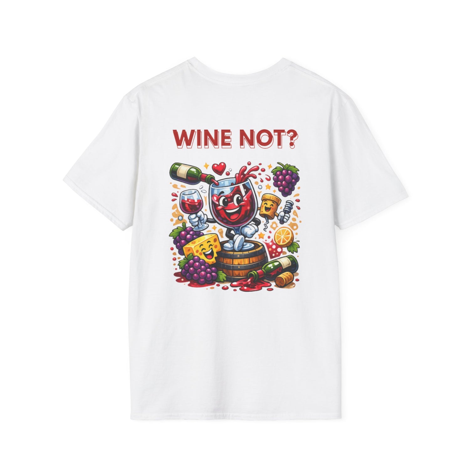 Wine Not? Graphic T-Shirt — Funny Wine Glass &amp; Grapes Tee
