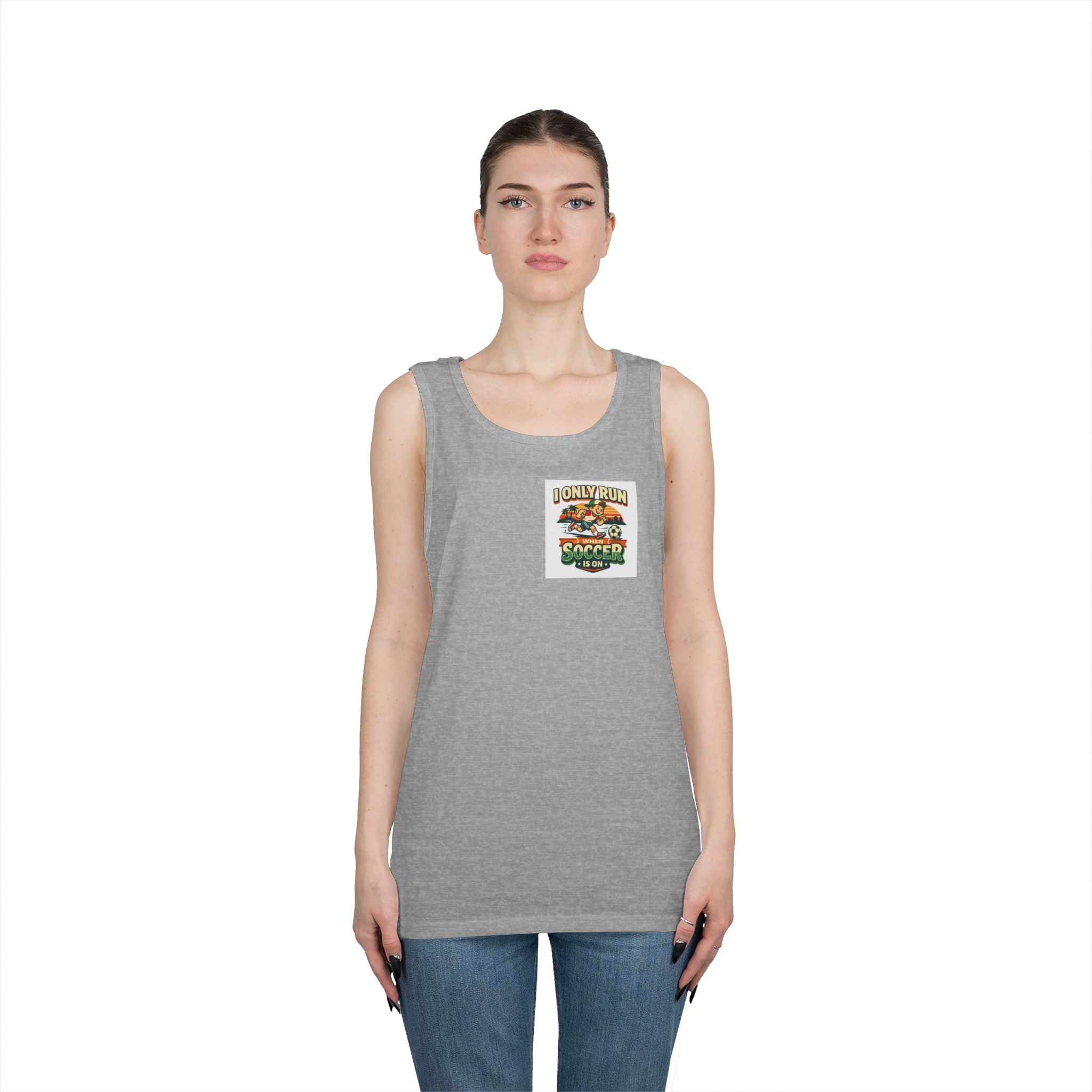 I Only Run When Soccer Is On Funny Tank Top