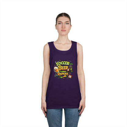 Soccer Beer Repeat Funny Tank Top