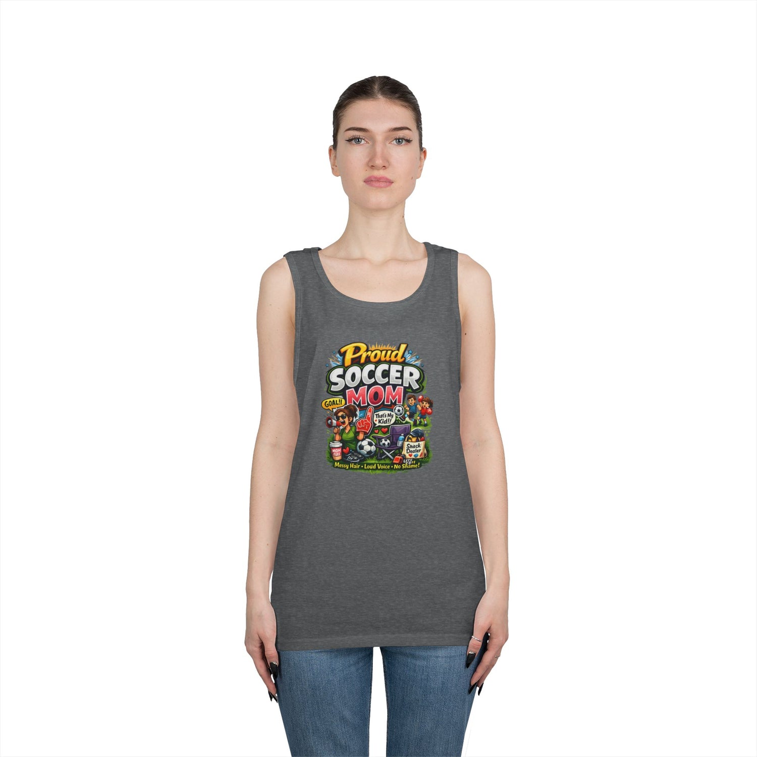 Proud Soccer Mom Dad Funny Tank Top