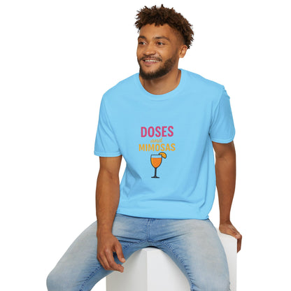 Doses and Mimosas- Party Vibes Unisex T-Shirt