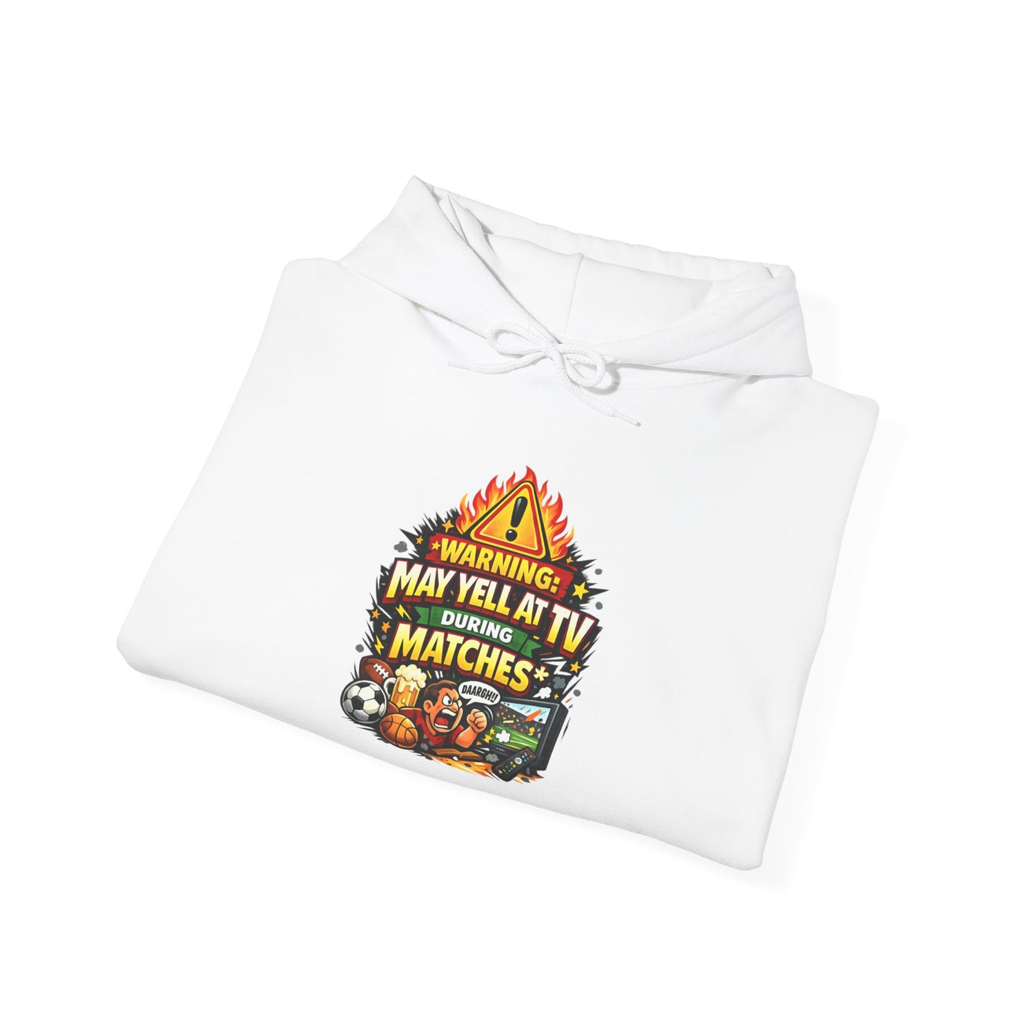 Warning May Yell At TV During Matches Funny Hoodie