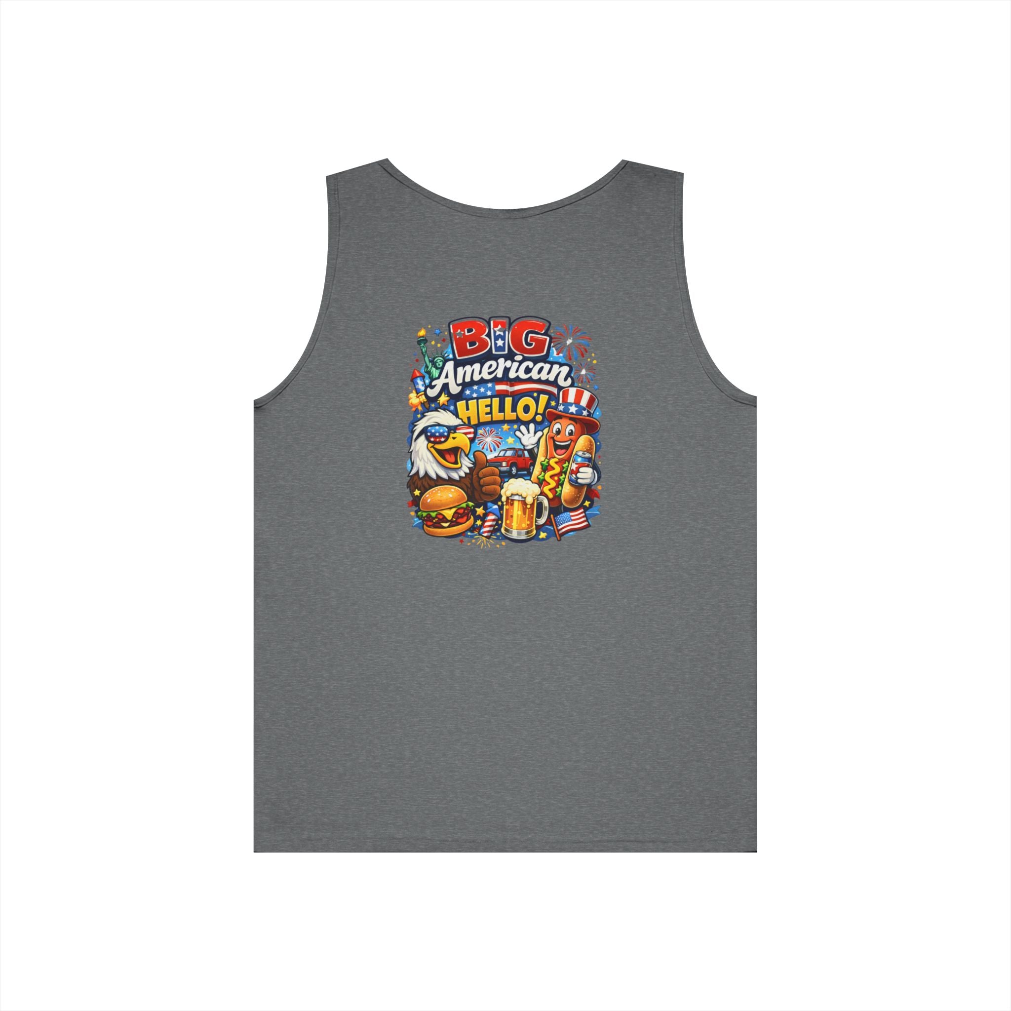 Big American Hello Funny Tank Top Patriotic