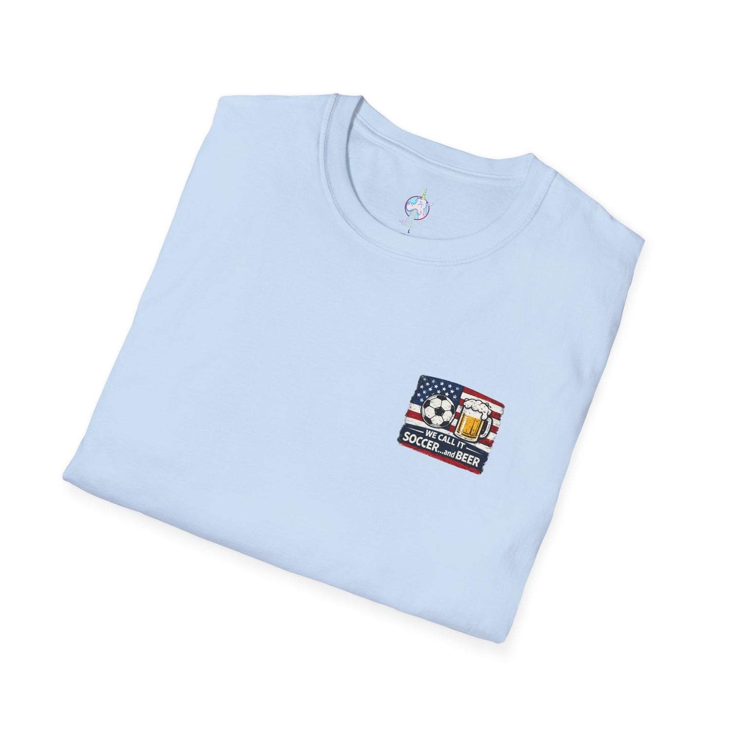 Soccer and Beer T-Shirt — American Flag Soccer Ball &amp; Beer Graphic Tee