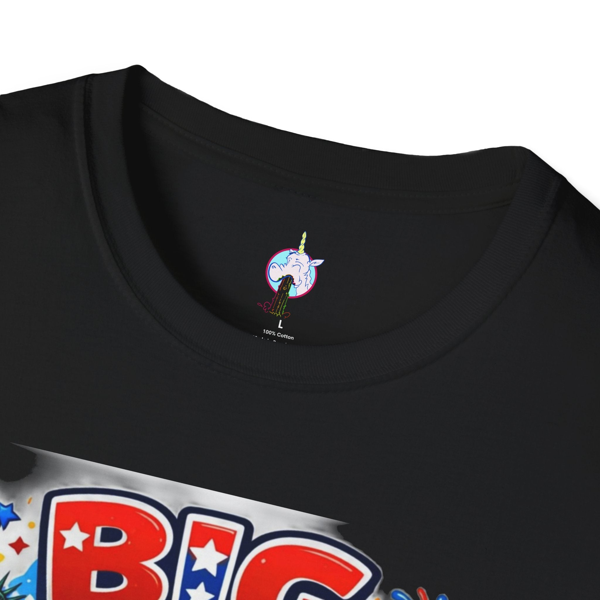 Fourth of July T-Shirt - "Big American Hello" Patriotic BBQ Eagle, Hot Dog &amp; Beer Tee