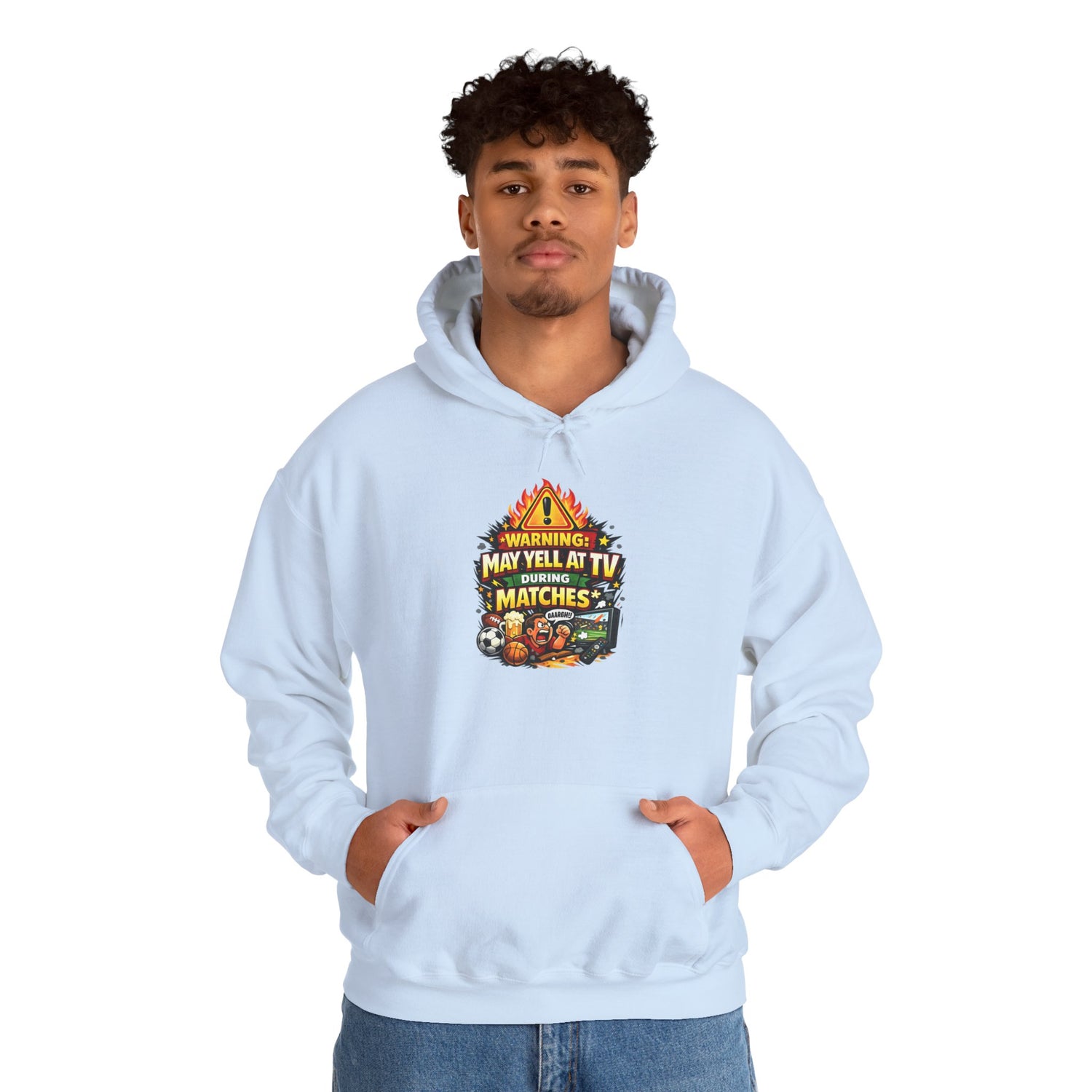 Warning May Yell At TV During Matches Funny Hoodie