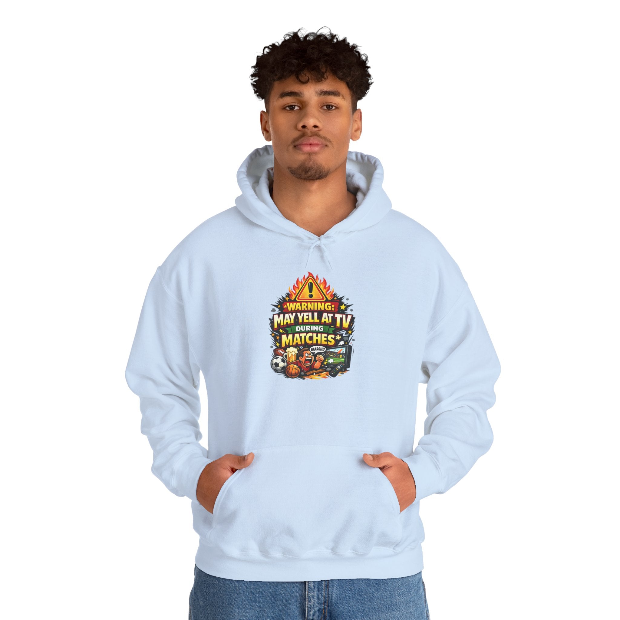 Warning May Yell At TV During Matches Funny Hoodie