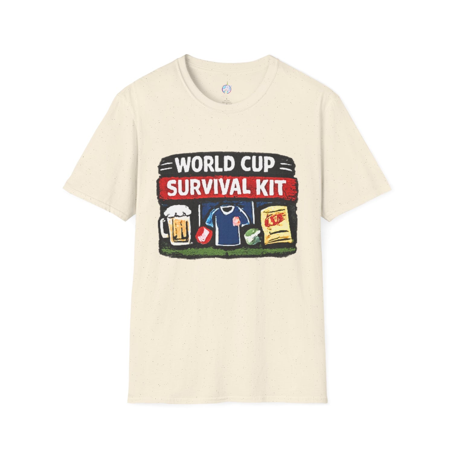 World Cup Survival Kit T-Shirt — Soccer Fan Tee with Beer &amp; Snacks Graphic
