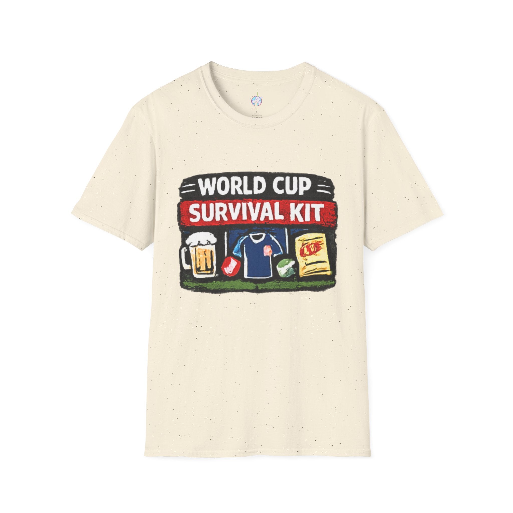 World Cup Survival Kit T-Shirt — Soccer Fan Tee with Beer &amp; Snacks Graphic